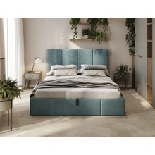 ComfortMatrace Valencia so zdvíhacím roštom a úložným priestorom výška čela 88 cm morská zelená