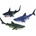 LEAN Toys Figurines Vehicles Sea Animals Friction Drive Shark Killer Whale 6 pcs