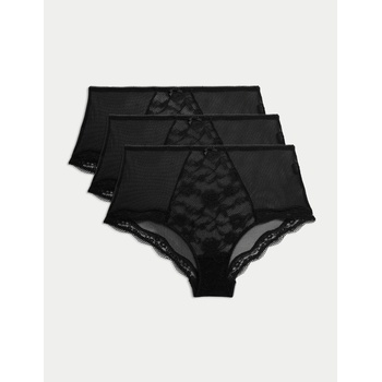 Marks & Spencer Дантелени шорти с висока талия Jasmine, комплект 3 бр. Marks & Spencer черен Marks & Spencer | Cheren | ЖЕНИ | 8