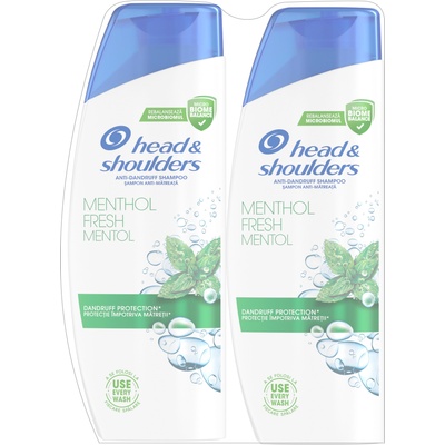 Head & Shoulders Шампоан против пърхот Menthol Fresh, 2 x 330 ml