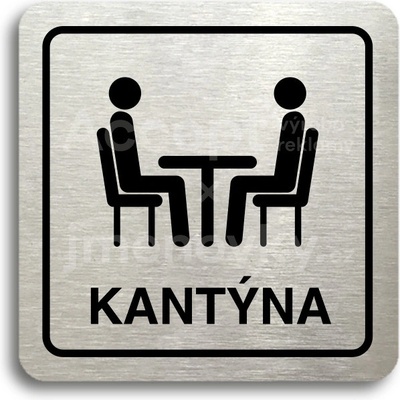 ACCEPT Piktogram kantýna III - stříbrná tabulka - černý tisk