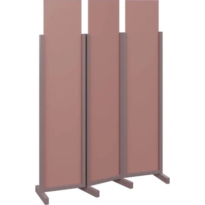 Atmosfere LINE 119 dřevěný 3-dílný paraván mobilní výška 1900 mm rám sandy lilac výplň antická růžová