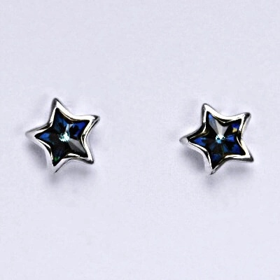 Čištín na šroubek se Swarovski bermuda blue krystalem NŠ 1326