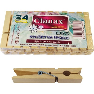 Clanax dřevěné kolíčky na prádlo 24 ks – Zboží Dáma