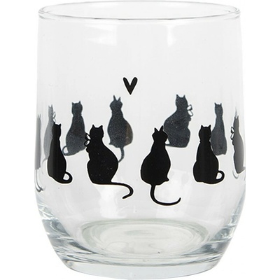 Clayre & Eef Water Glass Transparent Glass Cats Drinking Cup 300 ml