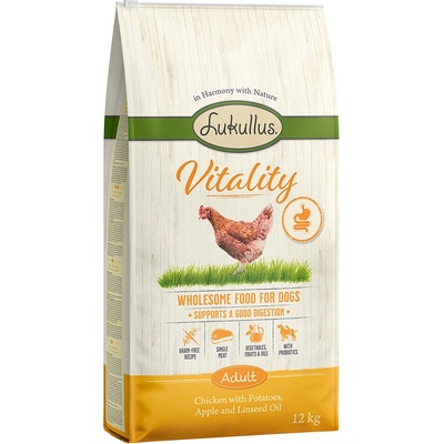 Lukullus Vitality Digestion s kuřecím bez obilnin 12 kg