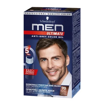 Schwarzkopf Men Ultimate Гел боя за коса за мъже с апликатор 70 Естествено тъмно кафяв