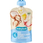 babylove Био плодово пюре с ябълка, банан и ананас, 1+г, 100 g (1500481)