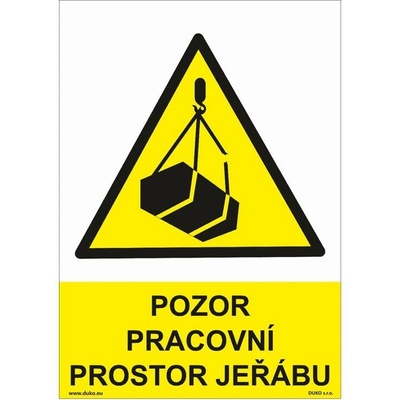 DUKO POZOR PRACOVNÍ PROSTOR JEŘÁBU Formát: 210 x 297 mm, Materiál: plast 1 mm, samolepící vinylová fólie