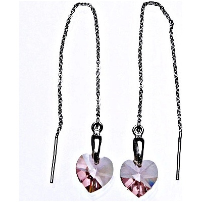 Čištín řetízkové protahovací se Swarovski krystalem light rose srdce NŘ 1313