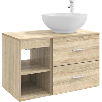 vidaXL Комплект мебели за баня 2 pcs Дъб сонома Инженерна дървесина (3403914)