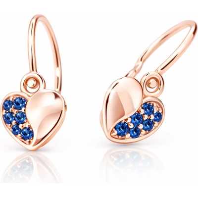 Cutie Jewellery detské náušnice z ružového zlata C2160-10-X-4 modrá