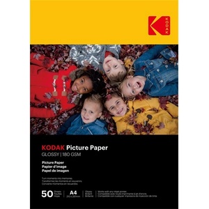 Kodak Фотохартия KODAK Picture - висок гланц, 180 г, A4, 21x29, 7 см, 50 бр. KO-9891264 (KO-9891264)
