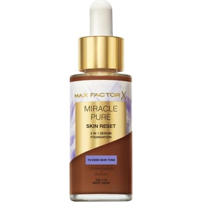 MAX Factor Miracle Pure Skin Reset 2in1 Serum Foundation сатенен матов фон дьо тен със средно покритие 30 ml нюанс 100-110 Very Deep