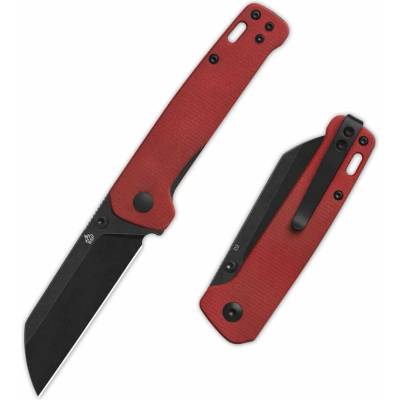 QSP knife Penguin V2 Liner Lock, zavírací s klipem, červená micarta QS130V2-D2