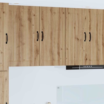 vidaXL Горен кухненски шкаф с рафт Дъб 40 x 31 x 80 см Инженерно дърво (885034)