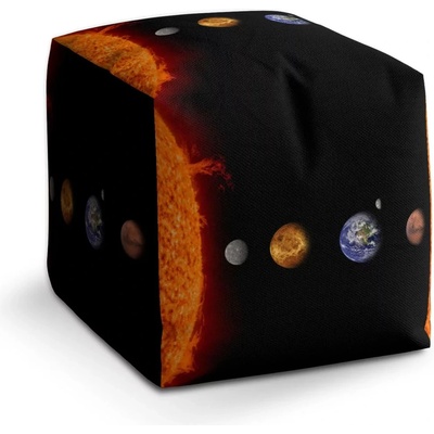 Sablio Taburet Kostka Planety a slunce: 40x40x40 cm