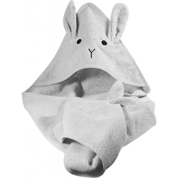 TrendUp.cz osuška s kapucí Rabbit 75x75 cm šedá