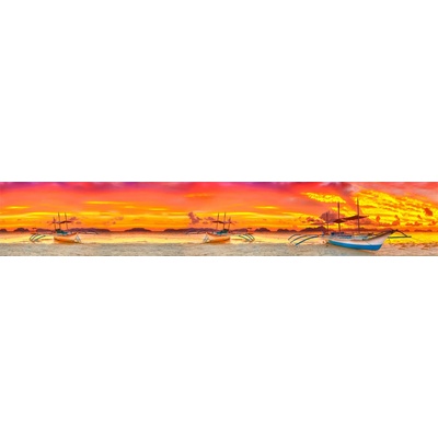 Dimex KI350-014 Samolepící fototapeta do kuchyně Boat rozměry 350 x 60 cm