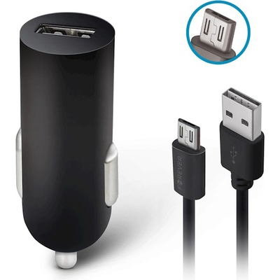 Forever Зарядно за кола Forever - M-02, USB-A, кабел Micro USB, черно (GSM032689)