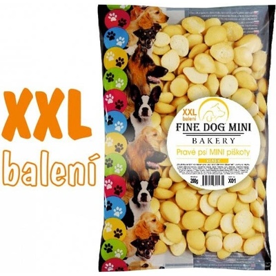 FINE DOG MINI BAKERY psí piškoty ŽLUTÉ XXL 200 g