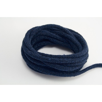 Bavlnená odevná šnúra - modrá - priemer 0,5 cm