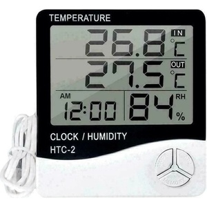  Mobilly LCD термометър с влагомер, кабелен външен сензор, бял (XXX)