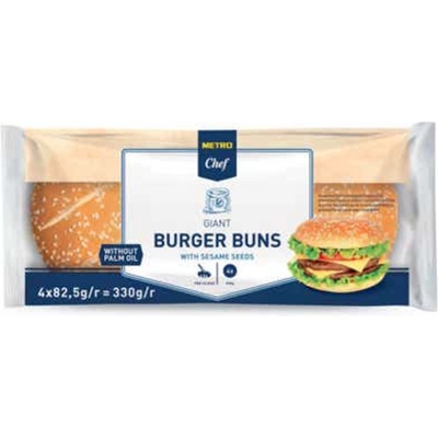 Metro Chef Bulka na burger maxi 4 x 82,5 g