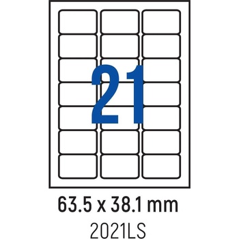 Spree Етикети лепящи обли, 21 бр. , 63.5x38.1 мм, 100 л. , A4 (3800884030264)