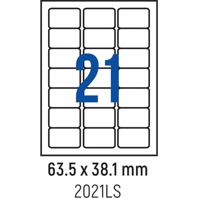 Spree Етикети лепящи обли, 21 бр. , 63.5x38.1 мм, 100 л. , A4 (3800884030264)