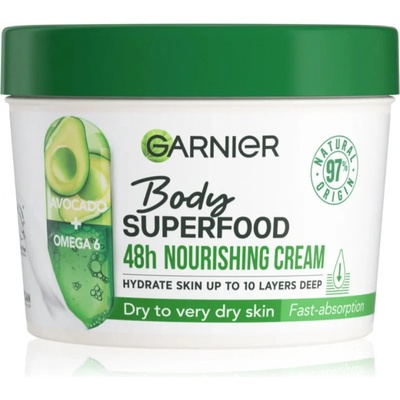 Garnier Body Superfood 48h Nourishing Cream Avodado Oil + Omega 6 Кремове за тяло 380ml