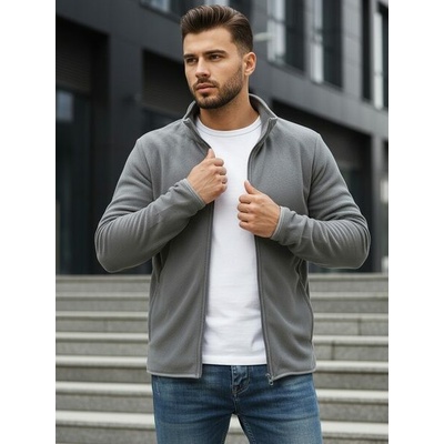 Mikina na zips bez kapucne bx4773 svetlošedá