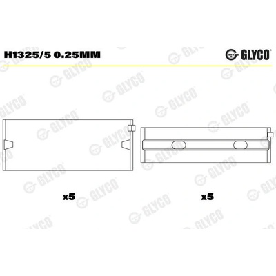 Hlavní ložiska klikového hřídele GLYCO H1325/5 0.25mm