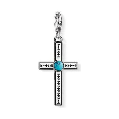 Thomas Sabo Přívěsek Etnický kříž tyrkysový 1677 878 17 Charm Club blackened