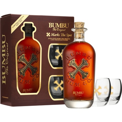 Bumbu Rum 40% 0,7 l (dárčekové balenie 2 poháre)