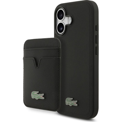 Lacoste Калъф Lacoste Iconic Petit Pique MagSafe + портфейл за iPhone 17 черен (LCHMBWP17SPLAK)