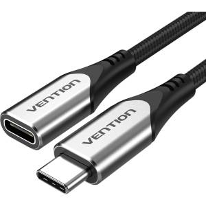 Vention КАБЕЛ USB-C 3.1/M - USB-C 3.1/F, 0, 5 м, (удължител, текстилен), Vention