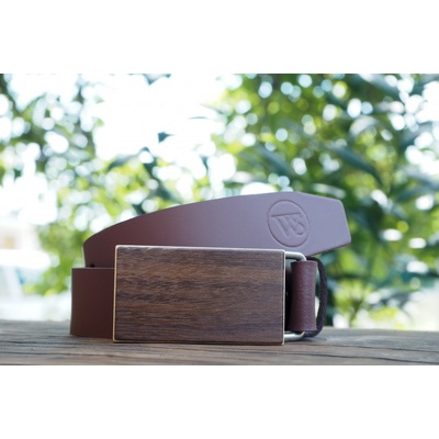 Wood Style opasek Hranatý Ořech Hnědá