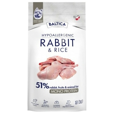 Baltica Nutraceutic Hypoallergenic S Rabbit with rice 3 kg
