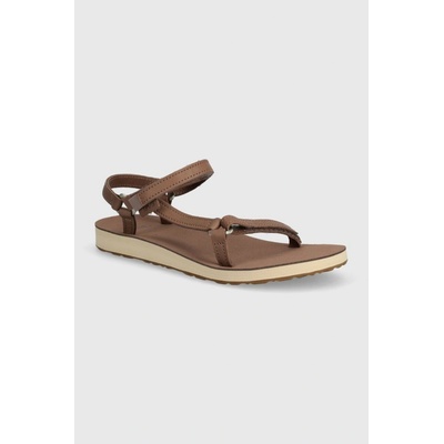 Teva Original Universal Slim Lea dámske kožené sandále hnedá