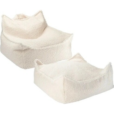 Wigiwama sedací vak kreslo a Otoman Cream White
