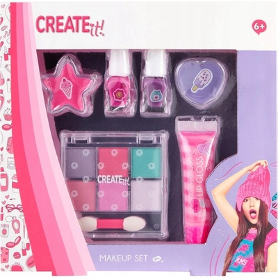 Create It! Sada na líčení růžovo fialová pro děti 6+ kreativní zábava