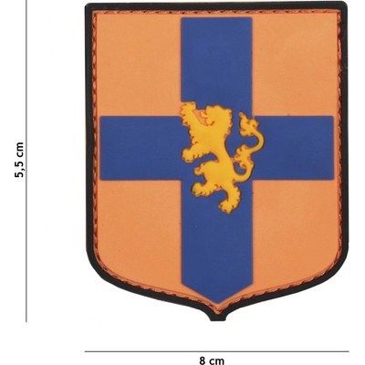 Gumová nášivka 101 Inc znak Dutch Shield - oranžová