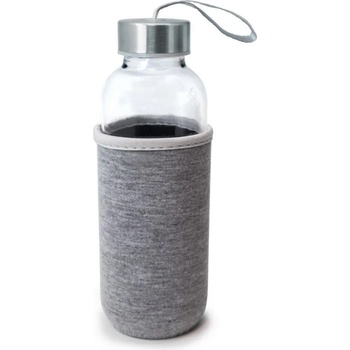 Nerthus 400 мл сива стъклена бутилка с неопренов протектор Nerthus