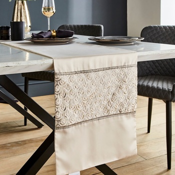 Catherine Lansfield Покривка от микросатен 32x220 cm Deco Sequin - Catherine Lansfield (KT/58957/W/TRN220/CHP)