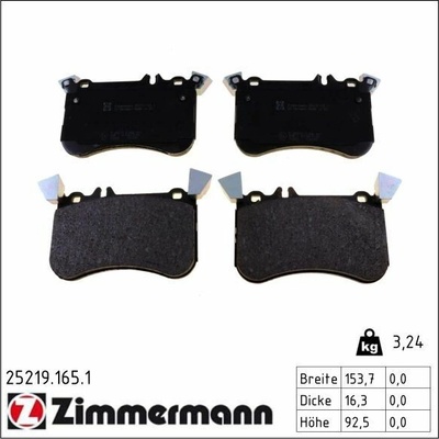 Sada brzdových destiček, kotoučová brzda ZIMMERMANN 25219.165.1