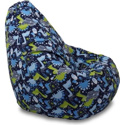 Pufrelax Пуф круша 220л. , Nirvana Hobbit, Водоустойчив, Перящ се калъф, принт, My Little Dinosaur (PUF-G-NH-PEX-MLD)