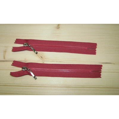 Kostenný zips bordová svetlá 3mm nedeliteľný 14cm
