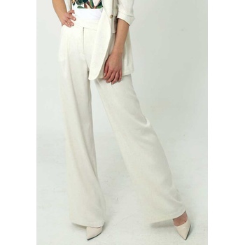 Image 1 of Radek's collection Дамски разкроен панталон в цвят слонова кост 62307-206