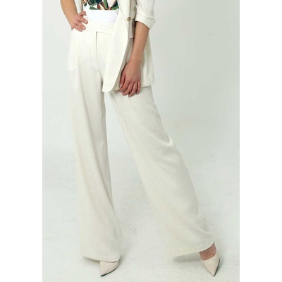 Radek's collection Дамски разкроен панталон в цвят слонова кост 62307-206